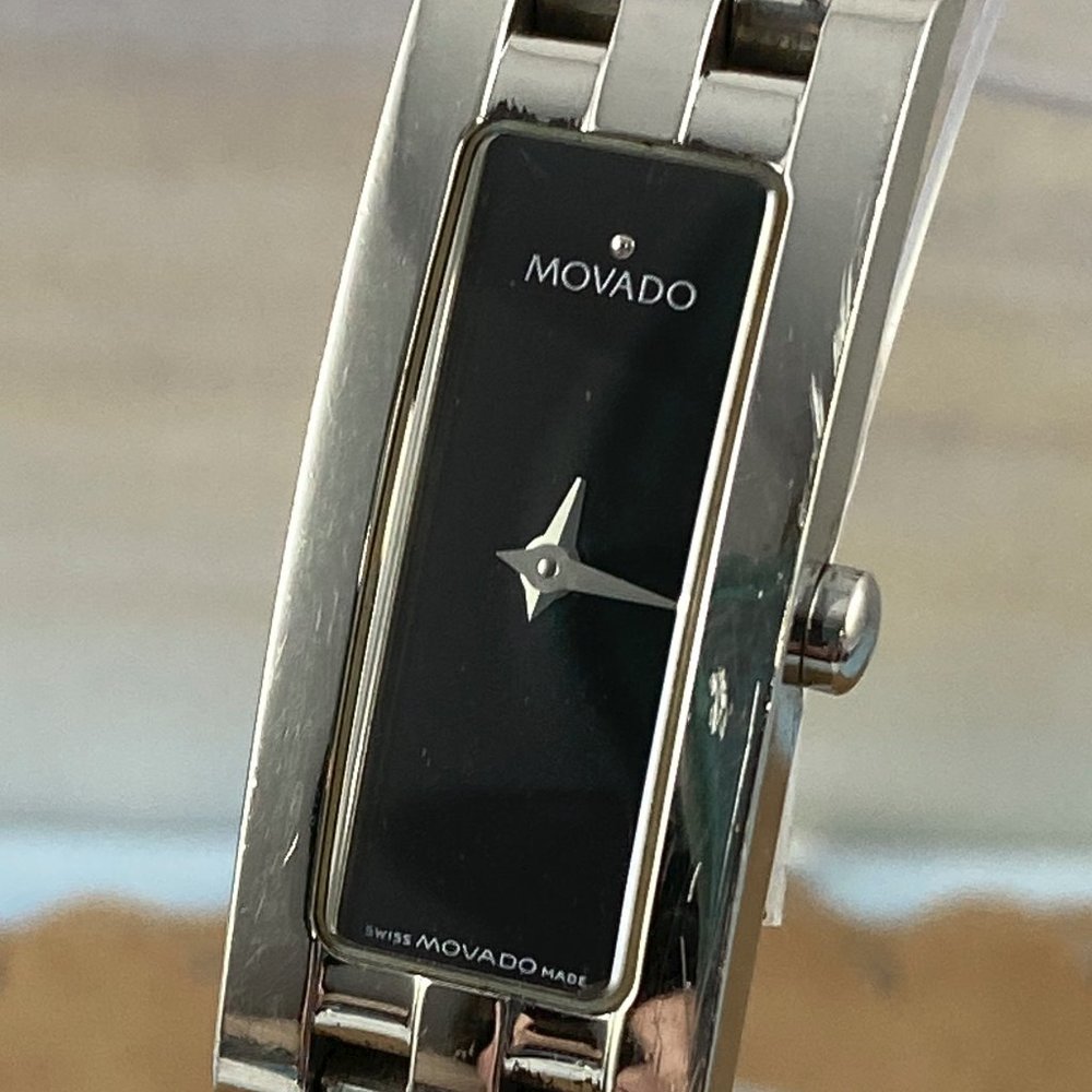 Movado Esperenza Black Dial Silver Dot Watch
